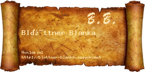 Blüttner Blanka névjegykártya